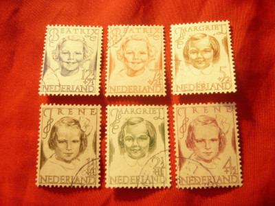 Serie Olanda 1946 - Ajutor pt copii- Portrete Printese , 6 valori stampilate foto