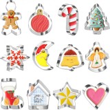 Set de 12 forme pentru prajituri Keepaty, otel inoxidabil, argintiu, 5 x 4,5 x 1,7 cm