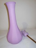 Set Vaza ceramica vintage mata mov deschis cu lalea floare mov pastel sculptat manual din lemn traditional Suedia