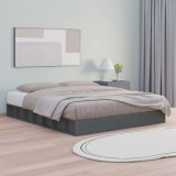 Cumpara ieftin Cadru de pat, gri, 200x200 cm, lemn masiv
