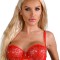 Sutien dantelat fara captuseala rosu Daring intimate