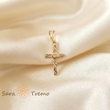 Cumpara ieftin Cruce Aurita Brazilia 2cm cu Soare, Raze - Pandantiv Placat Aur 18K, Simbol Divin, Protectie, Calitate Premium + Certificat