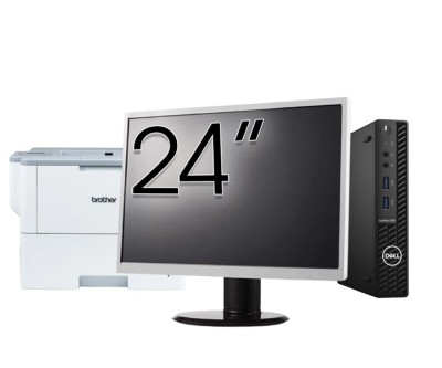 Pachet Calculator Second Hand DELL OptiPlex 3080 MiniPC, Intel Core i5-10500 3.10 - 4.50GHz, 8GB DDR4, 256GB SSD + Monitor 24 Inch + Imprimanta Brothe foto