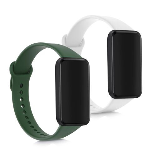 Set 2 Curele pentru Xiaomi Redmi Smart Band Pro, Kwmobile, Alb/Verde, Silicon, 57425.02