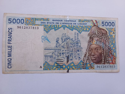 Statele Vest Africane (Coasta de Fildeș) - 5000 Francs ND foto