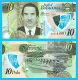 Botswana (p#35) 10 Pula 2018 UNC 'Seretse Khama'; (ROG CITITI DETALIILE!)