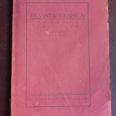 Revista clasica Orpheus Favonius nr.1/1930