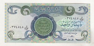 bnk bn Irak 1 dinar 1980 unc foto