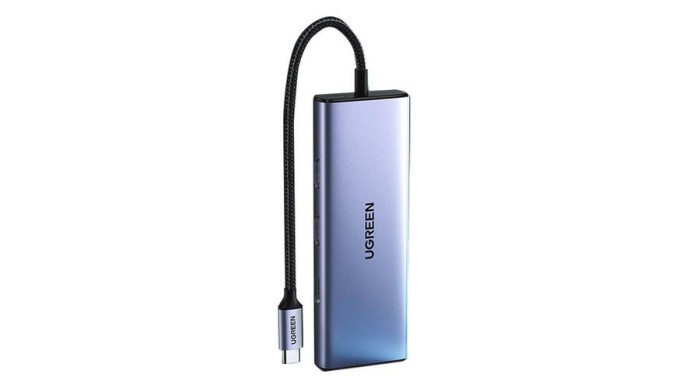 Adaptor UGREEN 9 &icirc;n 1 CM490 Hub USB-C, 2x USB-A 3.0, USB-A 2.0, 2x HDMI 4K/60Hz, SD/TF, RJ45 Adaptor