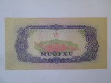 Rara! Vietnamul de Sud 10 Xu 1963 UNC,bancnota din imagini