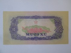 Rara! Vietnamul de Sud 10 Xu 1963 UNC,bancnota din imagini
