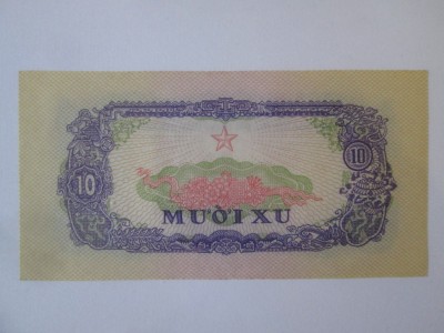 Rara! Vietnamul de Sud 10 Xu 1963 UNC,bancnota din imagini foto