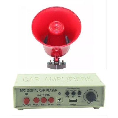 Portavoce-megafon auto 12V cu MP3 inregistrare si slot USB foto