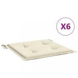 Perne scaune de gradina 6 buc. crem 50x50x3 cm tesatura Oxford