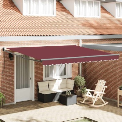 vidaXL Copertina retractabilă manual, vișiniu, 400x300 cm 3215300 foto