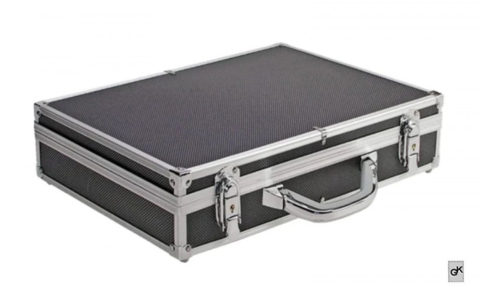 SAFE - Valiza mare din aluminiu cu 6 tăvi roșii pentru monede