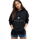 Hanorac dama negru - f*ck off Mickey Mouse - S, THEICONIC