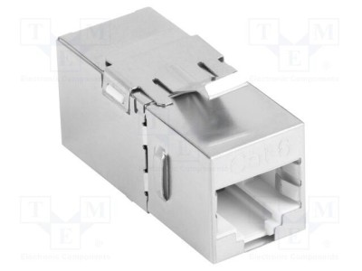 Cuplor RJ45 LANBERG Cat 6 dublu ecranat argintiu 8p8c Keystone din ambele părți foto