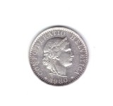 Moneda Elvetia 20 rappen 1980, stare buna, curata