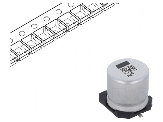 Condensator Electrolitic SMD 330uF 25V 10x10x10mm