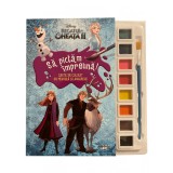 Disney. Regatul de gheață II. Să pictăm &icirc;mpreună! Carte de colorat cu pensulă și acuarele