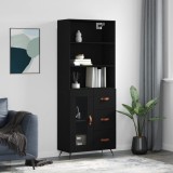 vidaXL Dulap &icirc;nalt, negru, 69,5x34x180 cm, lemn compozit