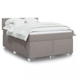 Cumpara ieftin Gossi pat box spring cu saltea, gri taupe, 160x200 cm material textil
