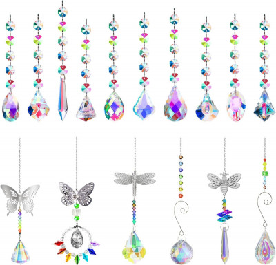 1 bucată Cristale Suncatchers Mărgele agățate Fluture colorat Libelulă Cristal c foto
