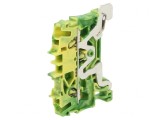 Șină de &Icirc;mbinare 1 Pista 2 Borne Galben-Verde 0,25-4mm&sup2;, Wago