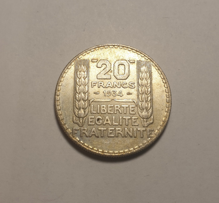 Franta 20 Franci 1934 UNC