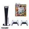 Consola Sony Playstation 5, Ps5 Disk Edition 825gb + Doua Controllere + Gta 5 PlayStation 5, Second-Hand
