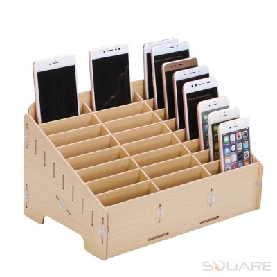 Diverse Scule Service Wooden Desktop Storage Box Mobile Phone Repair Accessories Container 24 Grid foto