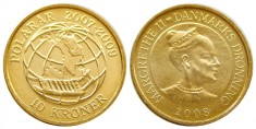 DANEMARCA 10 COROANE 2008 SERIA POLAR SIRIUS UNC BU
