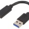 Adaptor USB 3.1 A la C, 0,1m, negru