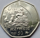50 pence 2020 Isle of Man/ Insula Man, The Mermaid, Peter Pan II, km#1668, aunc