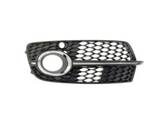 Grila bara protectie, spoiler Audi Q5 (8r), 09.2008-06.2012, model: S-Line, montare fata, dreapta, cu rama crom, cu gauri senzori parcare (PDC); cu g