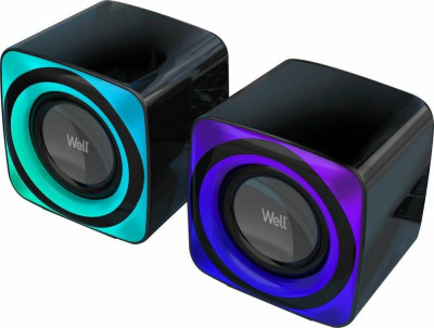 Sistem de boxe Well 2.0 BRW01 USB 18W lumina RGB Bluetooth SPKR-MM2.0-BRW01-WL foto