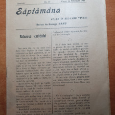 revista saptamana 25 februarie 1905-take ionescu,cantacuzino,junimea din iasi