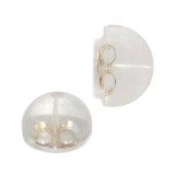 Inchizatoare cu Silicon si Aur 14K pentru Cercei, 6mm, pentru Tija 0.5&ndash;0.85mm