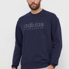 adidas bluză bărbați, culoarea bleumarin, cu imprimeu IW1191