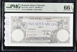 100000 lei dec 1946 PMG66 unc bancnota gradata