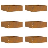 vidaXL Margine pentru gazon 6 pcs Ruginit 40 x 40 x 13 cm 874715