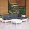 Gossi set mobilier gradina cu perne, 5 piese, alb, lemn de pin