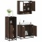 vidaXL Set mobilier de baie, 3 piese, stejar maro, lemn prelucrat 3300979
