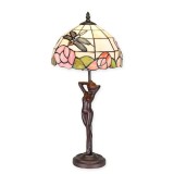 Lampa de masa Tiffany cu libelule si picior nimfa TA-163, Veioze