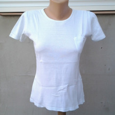 Amisu White tricou dama mar. 38 - 40 / M