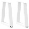 VidaXL Picioare pentru măsuță de cafea &icirc;n formă de V, 2 buc., alb, 28x (42-43,3) cm, oțel
