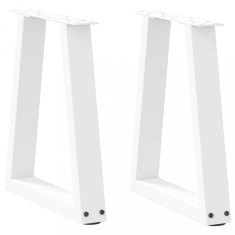 vidaXL Picioare pentru măsuță de cafea &icirc;n formă de V, 2 buc., alb, 28x (42-43,3) cm, oțel 4012541