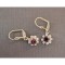 Cercei placati cu aur cu cristale zirconia mov Flora - 2.5 cm