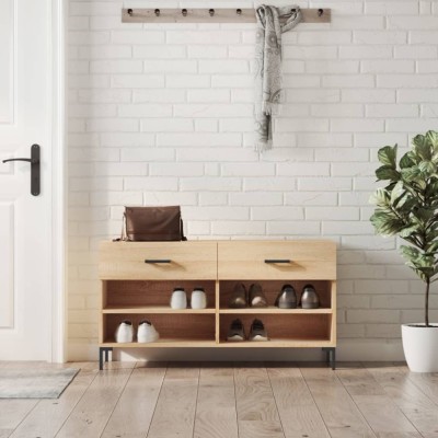 Bancheta pantofar, stejar sonoma, 102x35x55 cm, lemn prelucrat foto